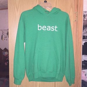 Green “beast” “I am soccer” hoodie